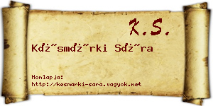 Késmárki Sára névjegykártya